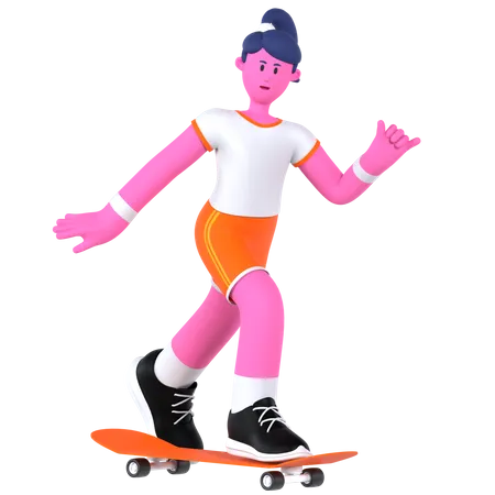 Joueur de skateboard  3D Illustration