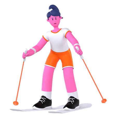 Joueur de ski  3D Illustration