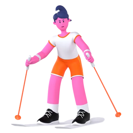 Joueur de ski  3D Illustration