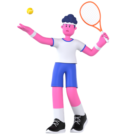 Joueur de tennis  3D Illustration