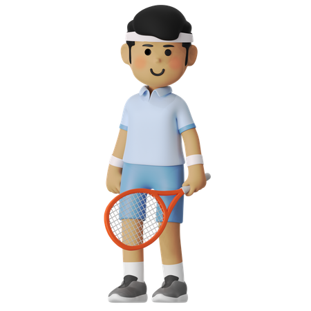 Garçon joueur de tennis  3D Illustration