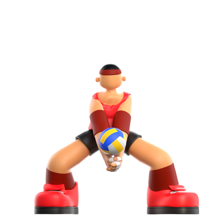 Joueur de volleyball  3D Illustration