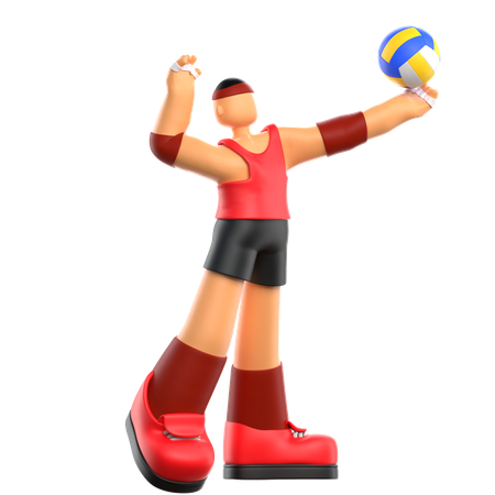 Joueur de volleyball  3D Illustration