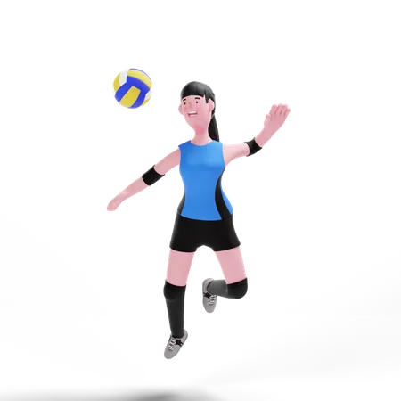 Joueur de volley-ball jouant en match  3D Illustration