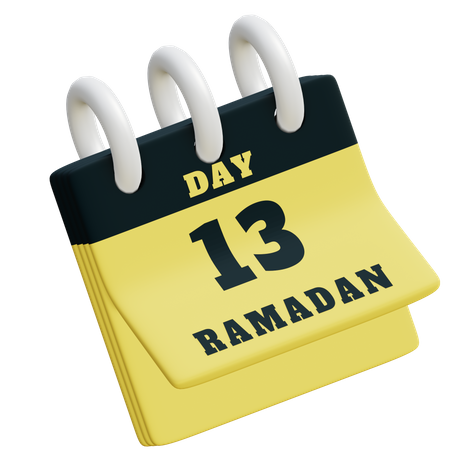 Jour 13 du calendrier du ramadan  3D Illustration