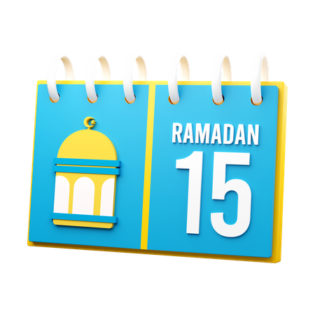 Jour 15 du calendrier du ramadan  3D Illustration