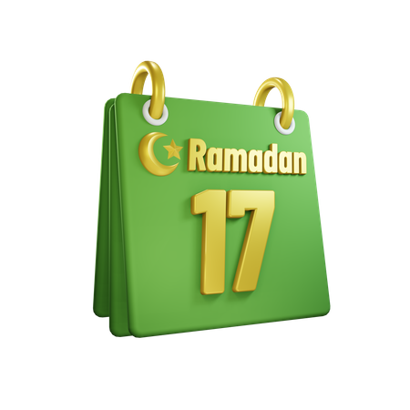 Jour 17 du calendrier du ramadan  3D Illustration