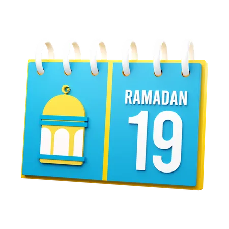 Jour 19 du calendrier du ramadan  3D Illustration
