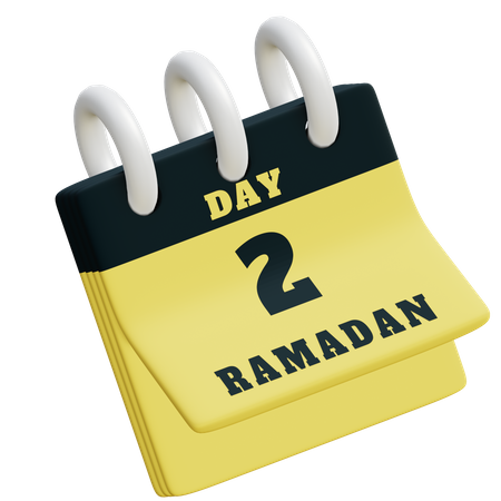 Jour 2 du calendrier du ramadan  3D Illustration