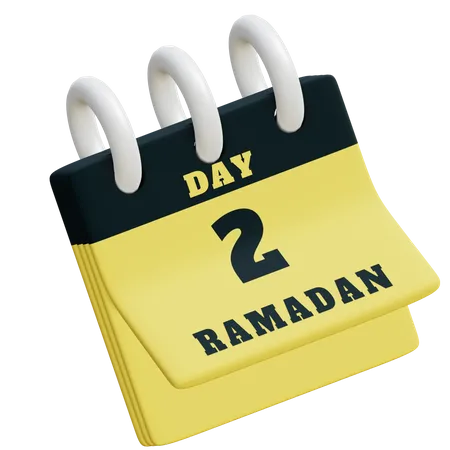 Jour 2 du calendrier du ramadan  3D Illustration