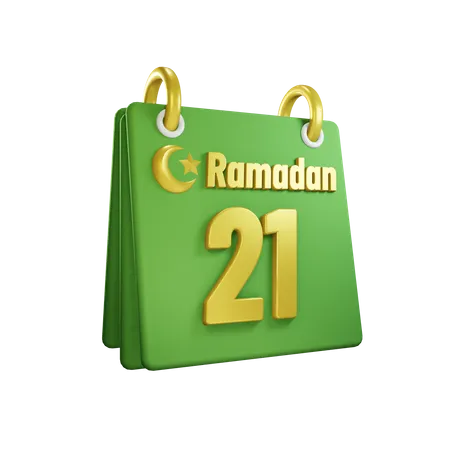 Jour 21 du calendrier du ramadan  3D Illustration