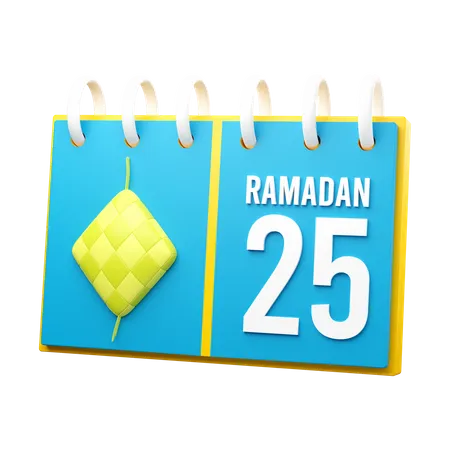 Jour 25 du calendrier du ramadan  3D Illustration