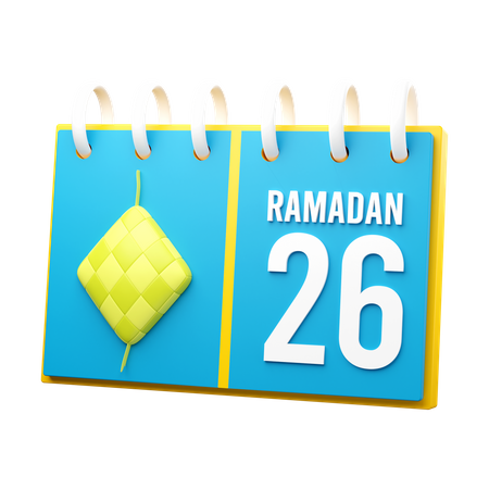 Jour 26 du calendrier du ramadan  3D Illustration