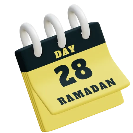 Jour 28 du calendrier du ramadan  3D Illustration