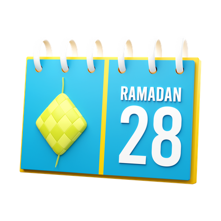 Jour 28 du calendrier du ramadan  3D Illustration