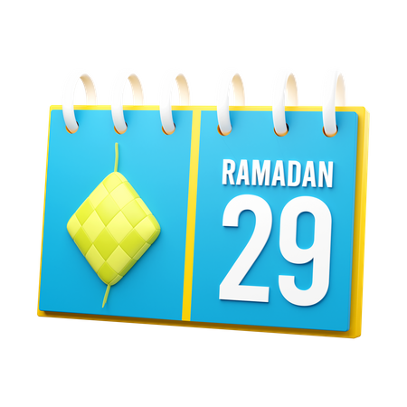 Jour 29 du calendrier du ramadan  3D Illustration