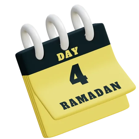 Jour 4 du calendrier du ramadan  3D Illustration