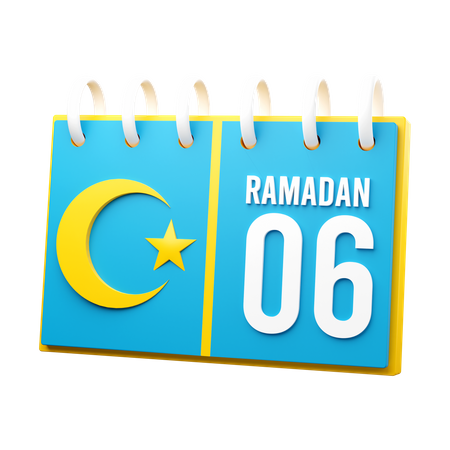 Jour 6 du calendrier du ramadan  3D Illustration