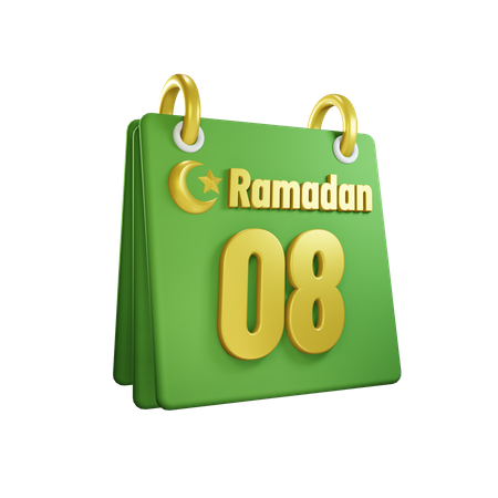 Jour 8 du calendrier du ramadan  3D Illustration