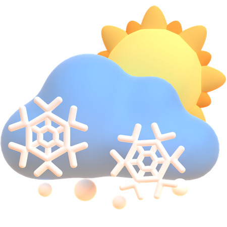 Chute de neige le jour  3D Illustration