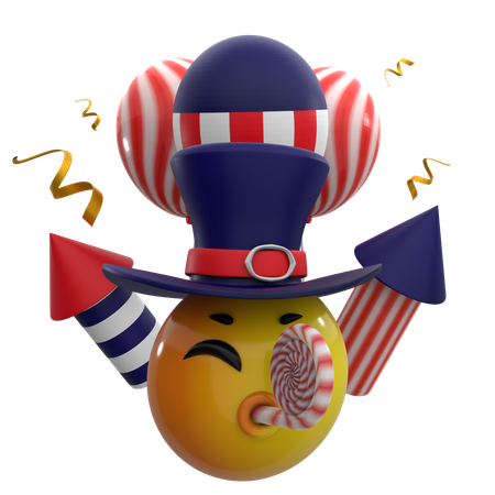 Jour de l'Indépendance américaine  3D Icon