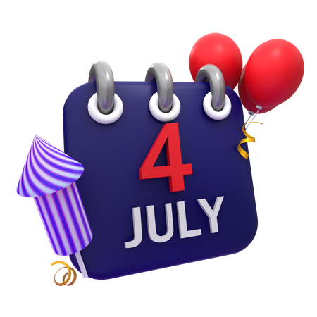 Jour de l'Indépendance américaine  3D Icon