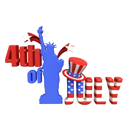 Jour de l'Indépendance américaine  3D Icon