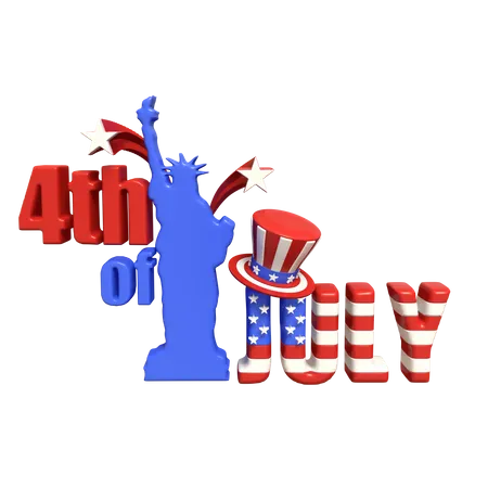 Jour de l'Indépendance américaine  3D Icon