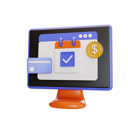 Jour de paiement en ligne  3D Icon