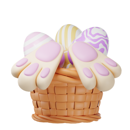 Jour de Pâques avec panier d'oeufs  3D Icon