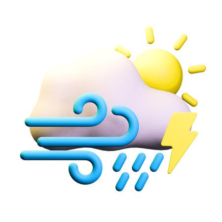 Temps orageux  3D Icon