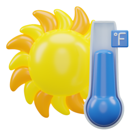 Température du jour en degrés Fahrenheit  3D Icon