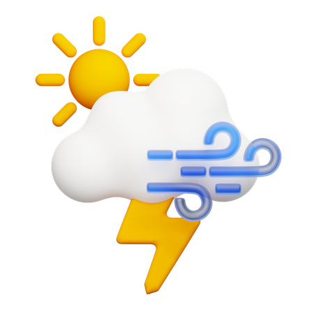 Jour venteux  3D Icon