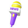 reporter microphone 3d logo