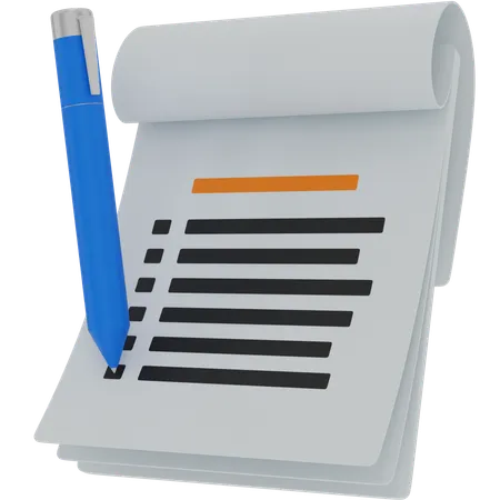 Journalist Notes  3D Icon