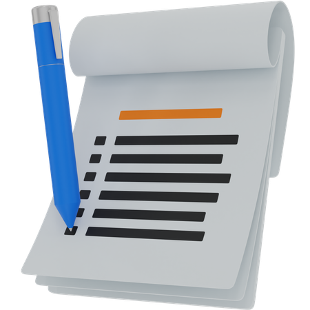 Journalist Notes  3D Icon