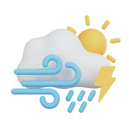 Journée de forte tempête  3D Icon