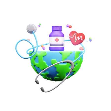 Journée mondiale de la santé  3D Icon