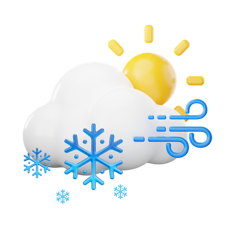 Journée venteuse de chutes de neige  3D Icon