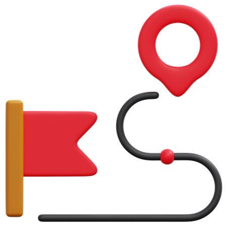 Journey Route  3D Icon