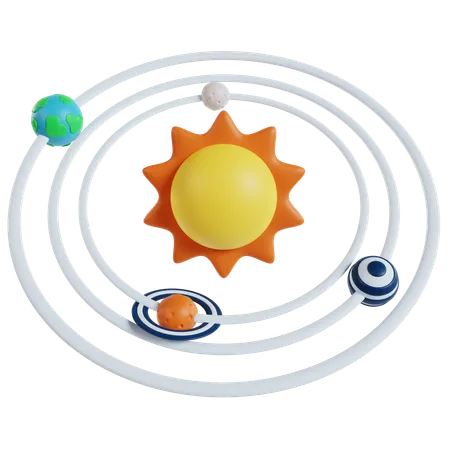 Journey Through Space Solar System  3D Icon