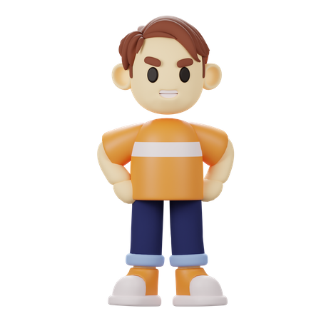 Menino confiante  3D Illustration