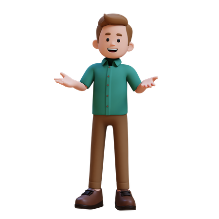 Jovem fazendo pose de conversa  3D Illustration