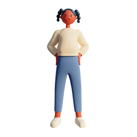 Design de personagem 3D para jovem em pé  3D Illustration