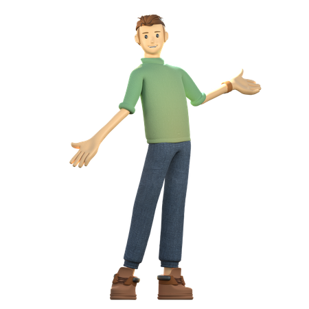 Jovem de pé e fazendo pose legal  3D Illustration