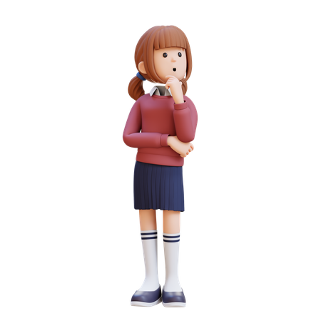 Jovem pensando com os braços cruzados e olhando para cima  3D Illustration
