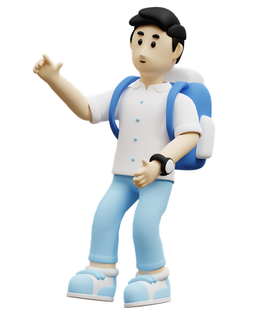 Jovem traz bolsa  3D Icon