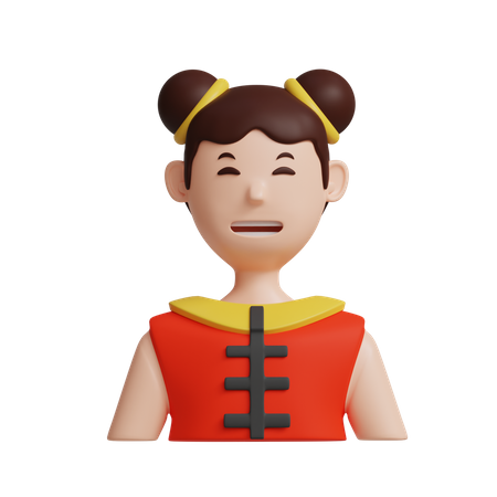 Joven china  3D Icon