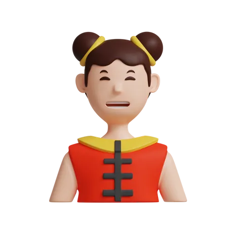 Joven china  3D Icon