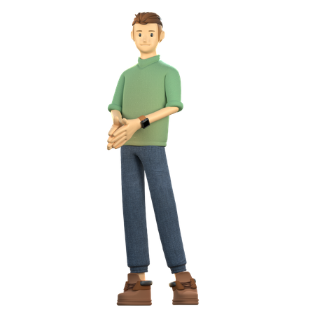 Joven dando pose de pie  3D Icon